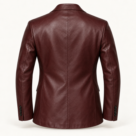 Vantoro men's oxblood leather blazer – view 2