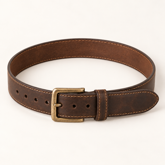 Vantoro vintage dark brown leather belt – view 2