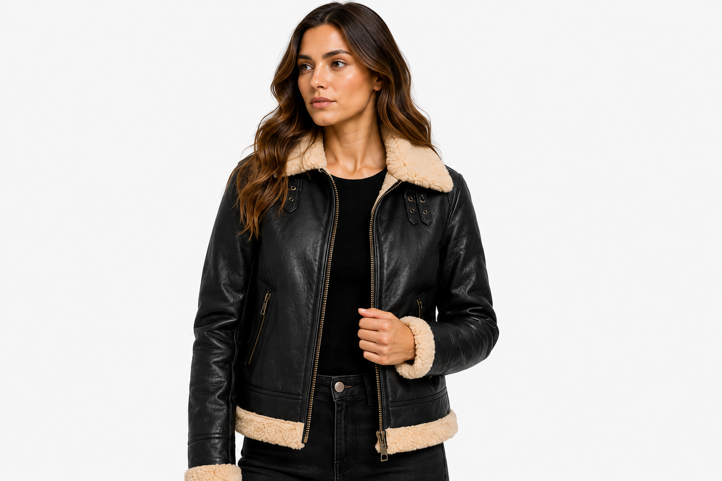 Women's Vantoro Shearling Aviator Leather Jacket