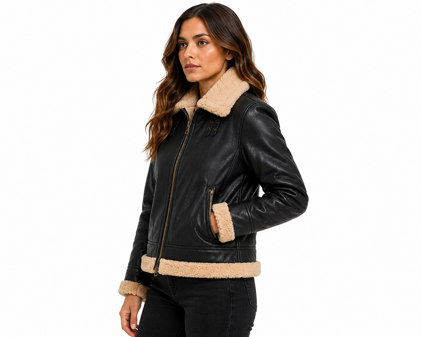 Women's Vantoro Shearling Aviator Leather Jacket