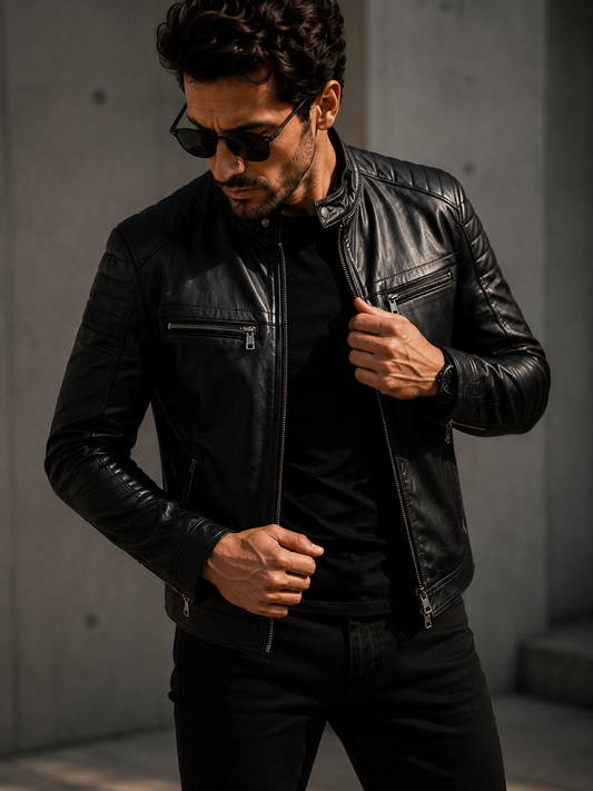 Vantoro Apex Black Leather Jacket