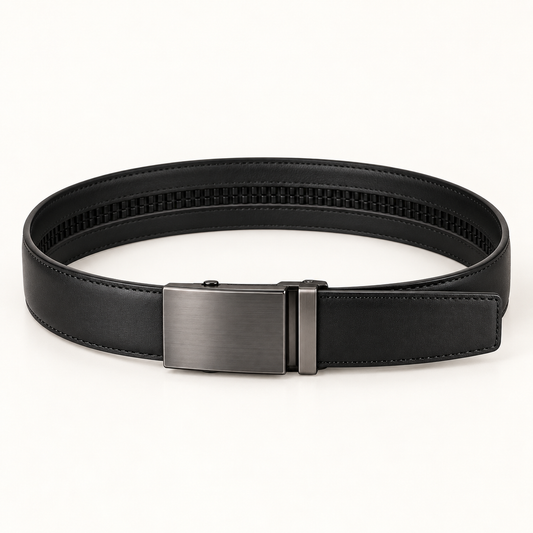 Vantoro black automatic ratchet leather belt – view 2