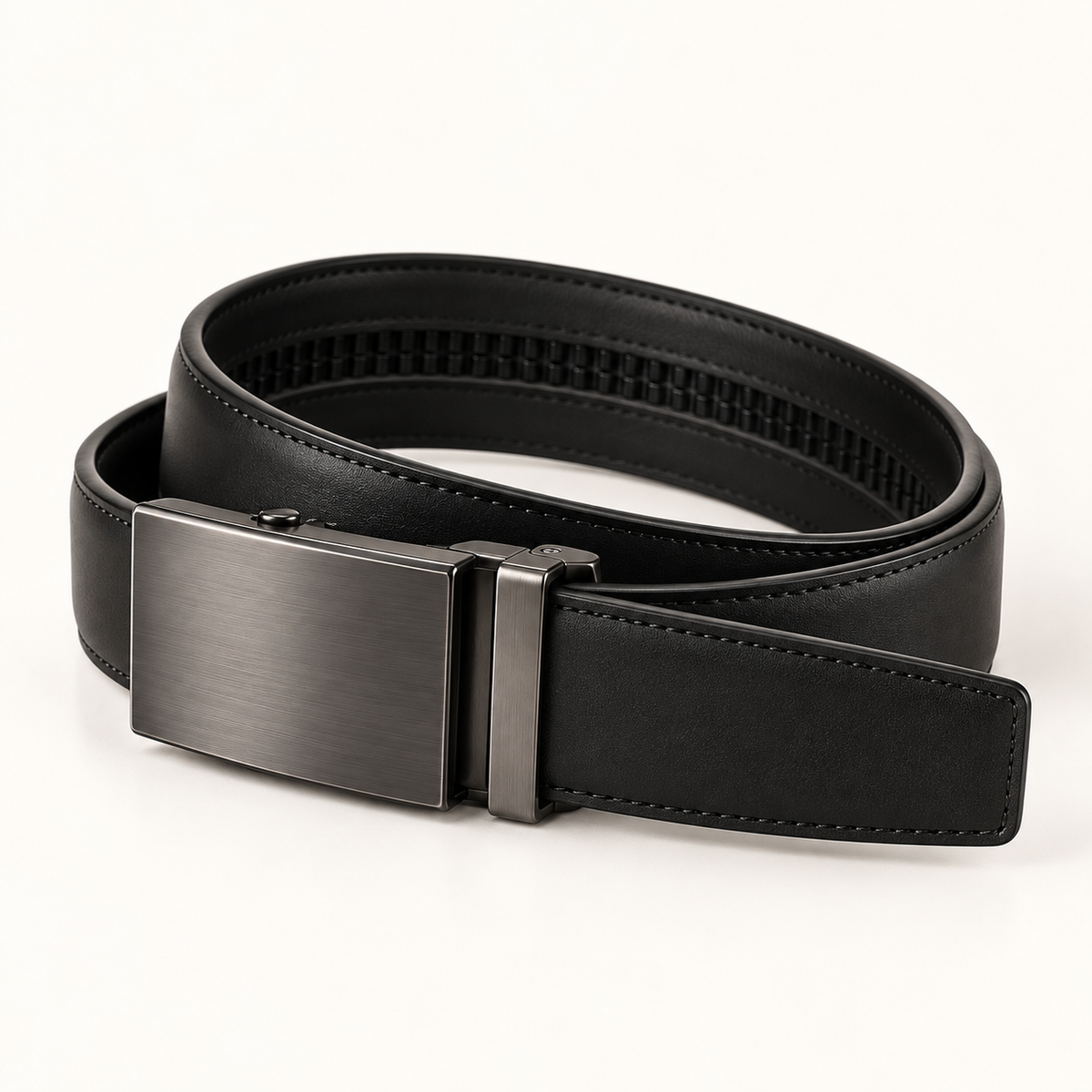 Vantoro black automatic ratchet leather belt – view 3