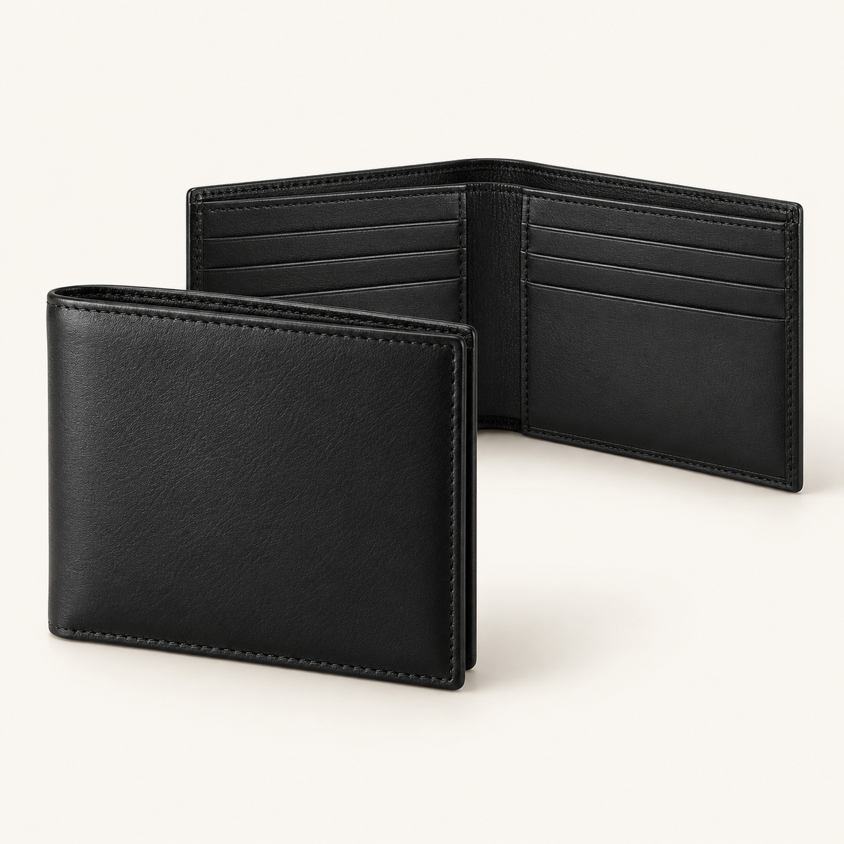 Vantoro black leather bifold wallet – view 1