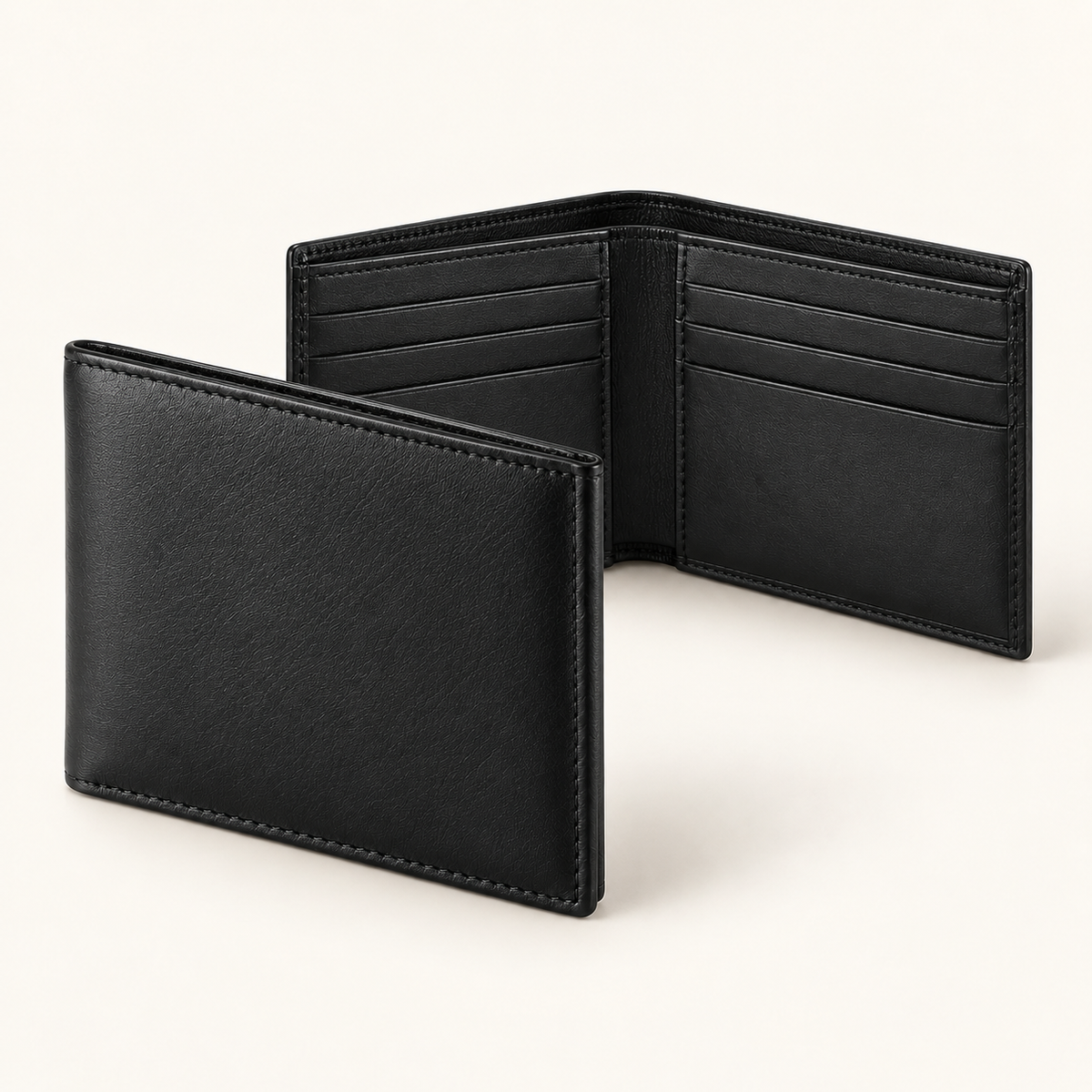 Vantoro black leather bifold wallet – view 4