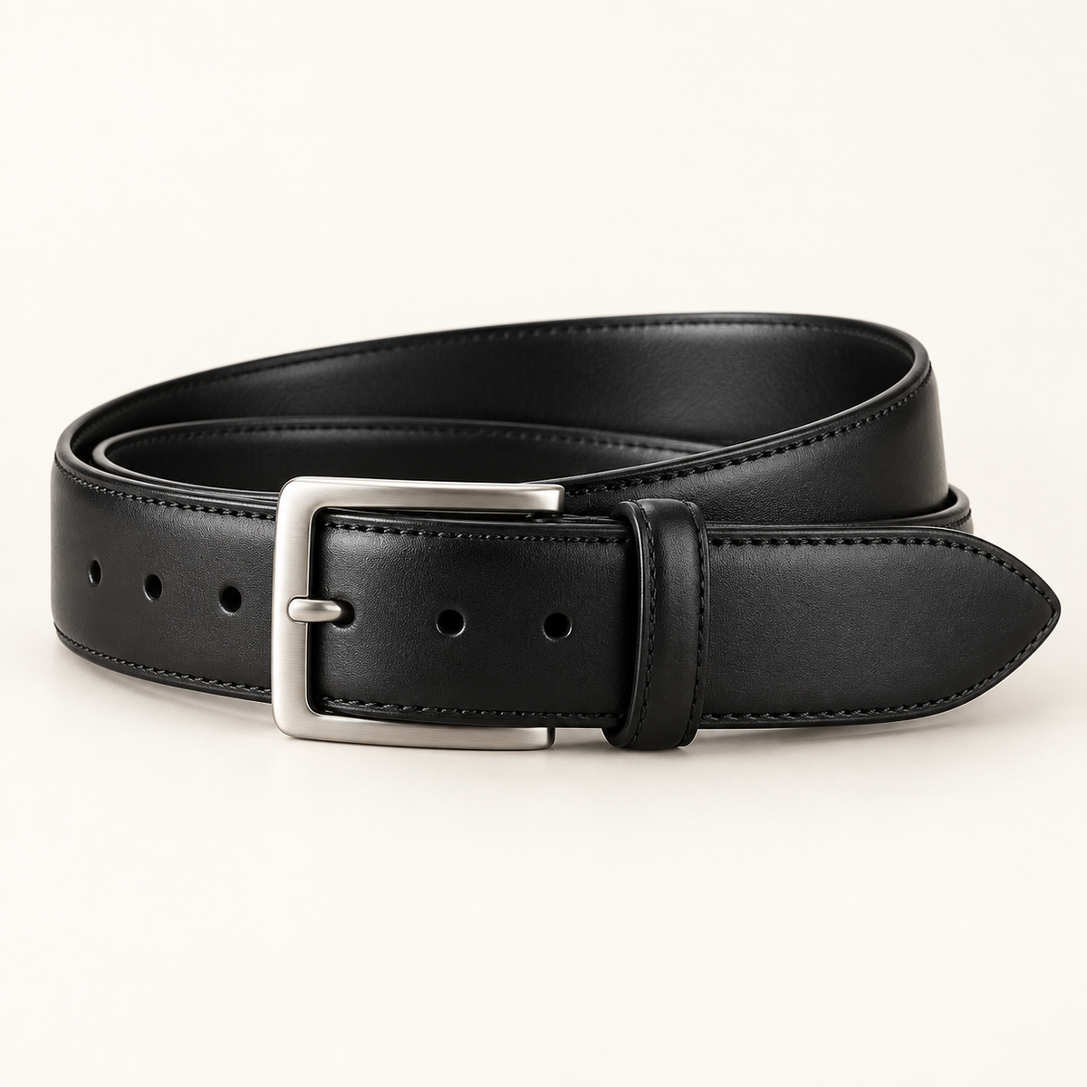 Vantoro classic black leather dress belt – view 1