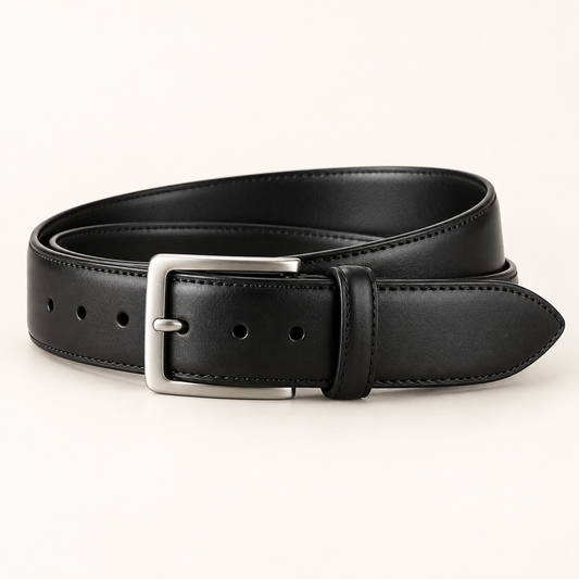 Vantoro classic black leather dress belt – view 1