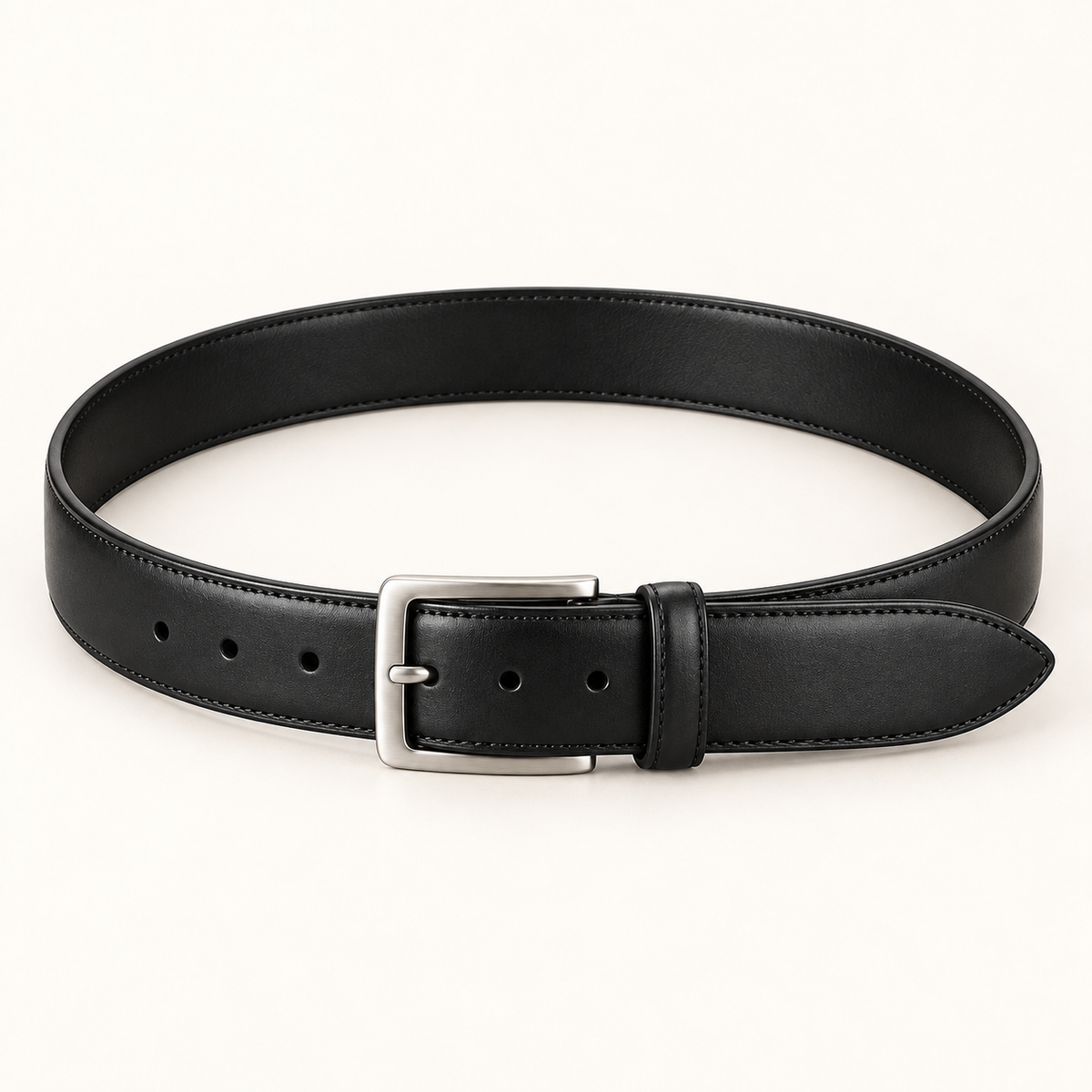 Vantoro classic black leather dress belt – view 2