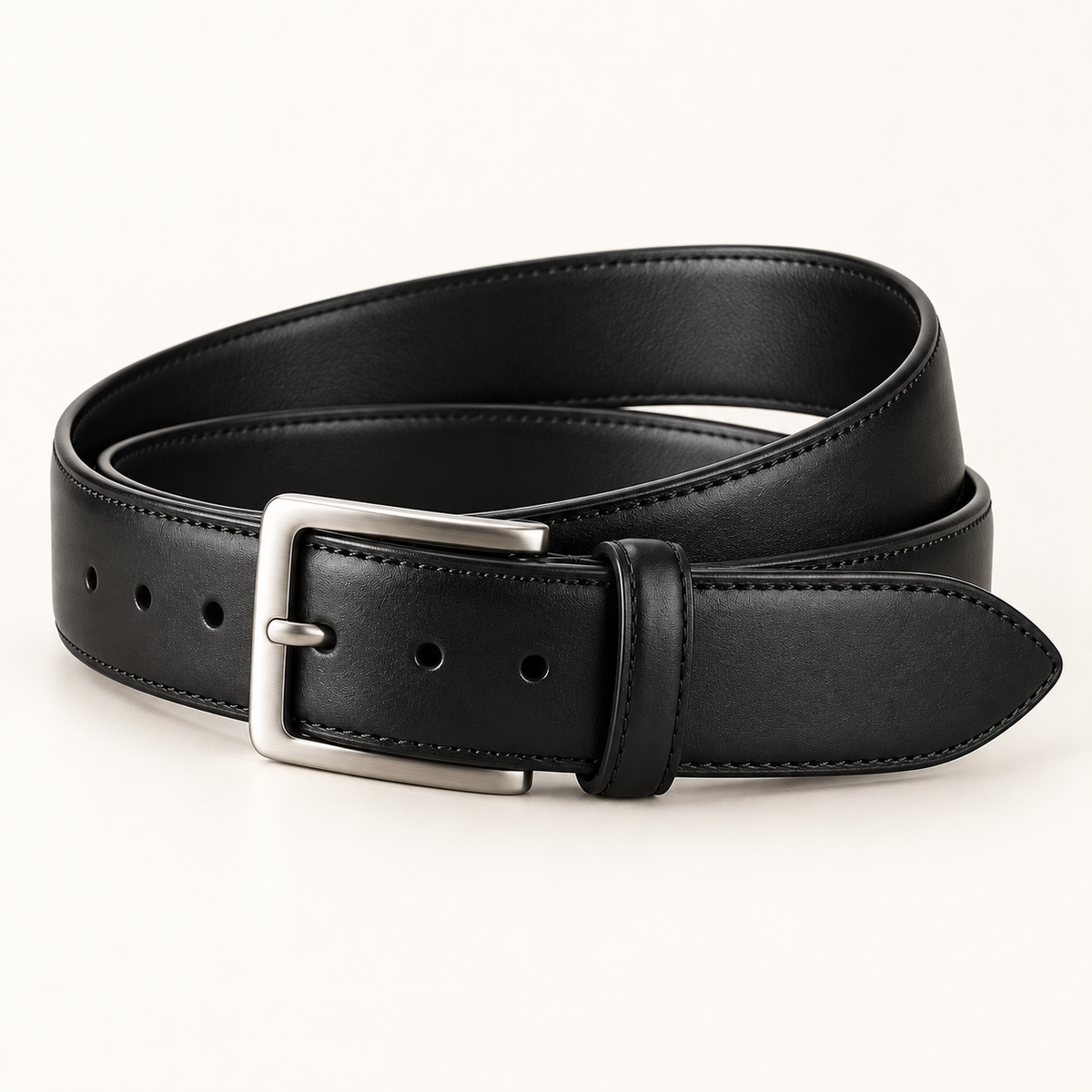 Vantoro classic black leather dress belt – view 3
