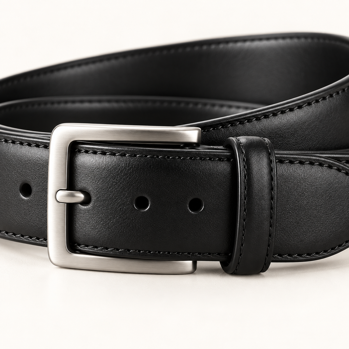 Vantoro classic black leather dress belt – view 5