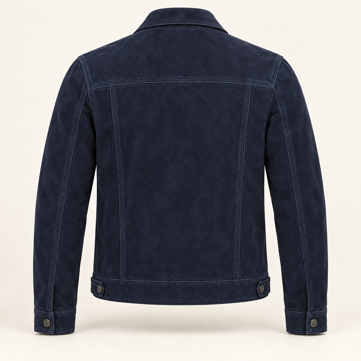 Vantoro men's navy suede trucker jacket – view 3
