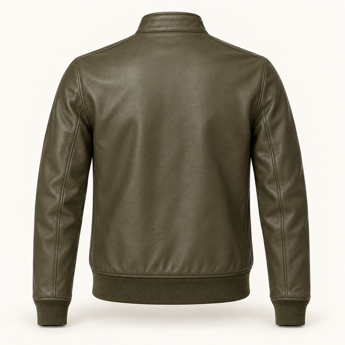 Vantoro men's olive leather Harrington jacket – view 2