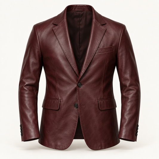 Vantoro men's oxblood leather blazer – view 1