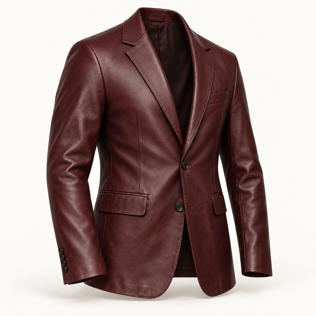 Vantoro men's oxblood leather blazer – view 3