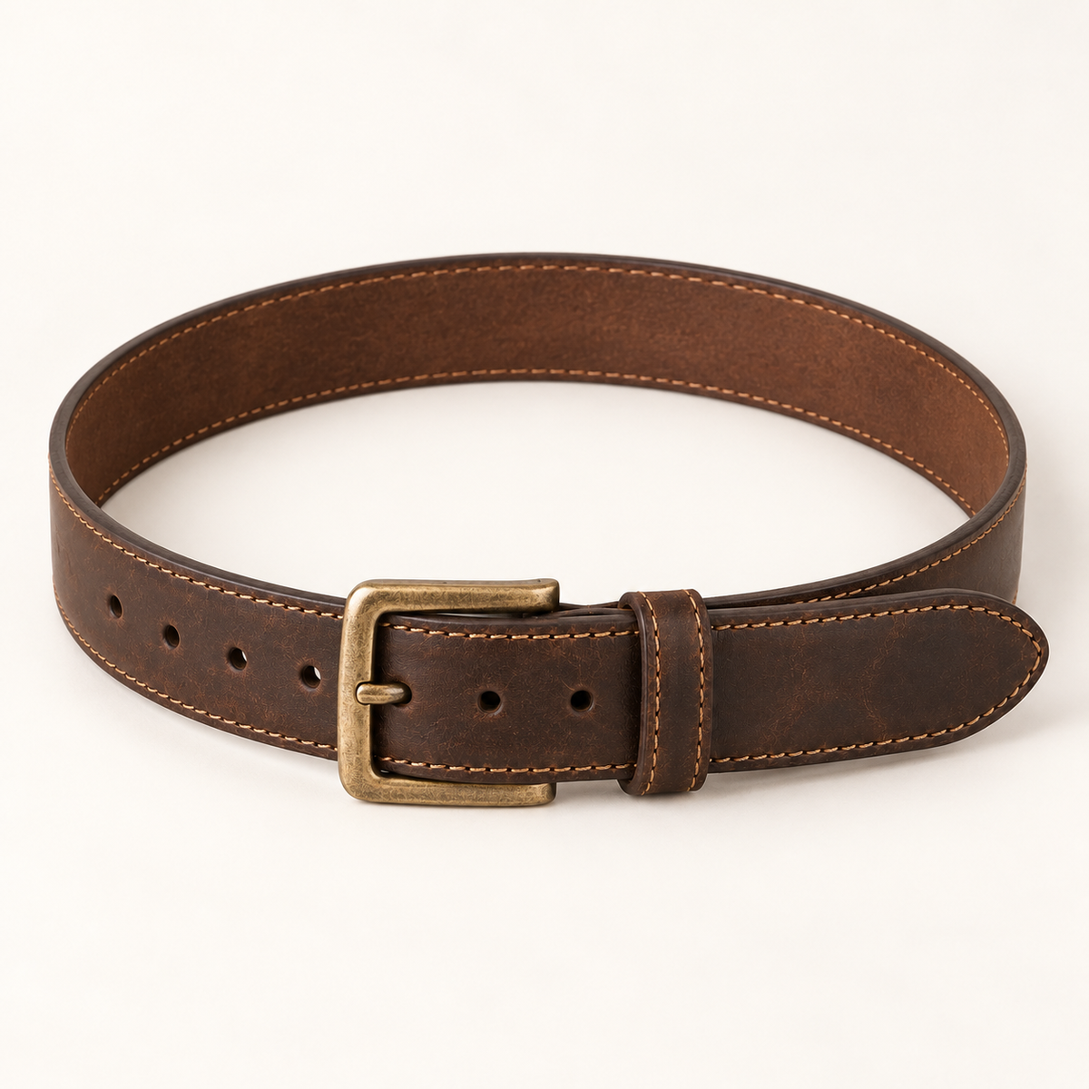 Vantoro vintage dark brown leather belt – view 2
