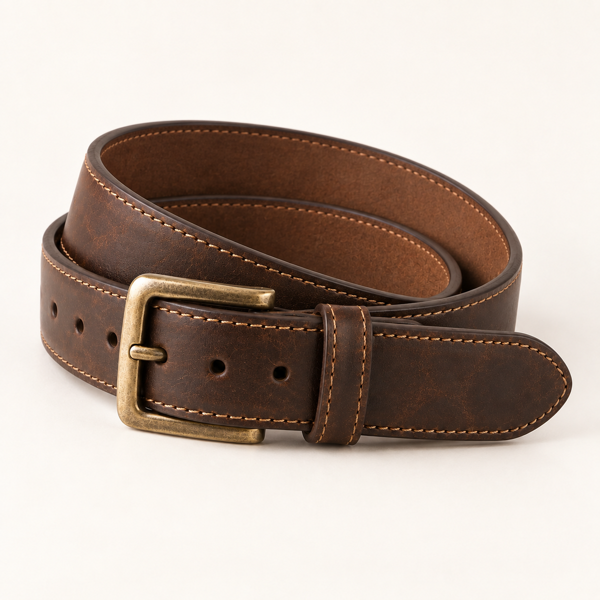 Vantoro vintage dark brown leather belt – view 3