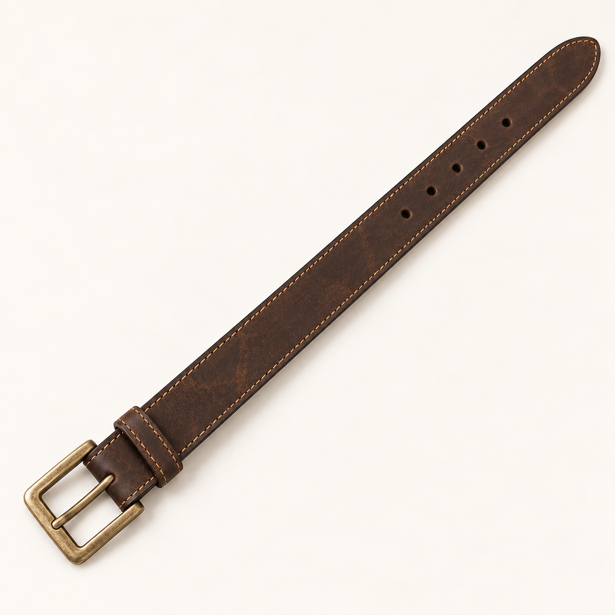 Vantoro vintage dark brown leather belt – view 4