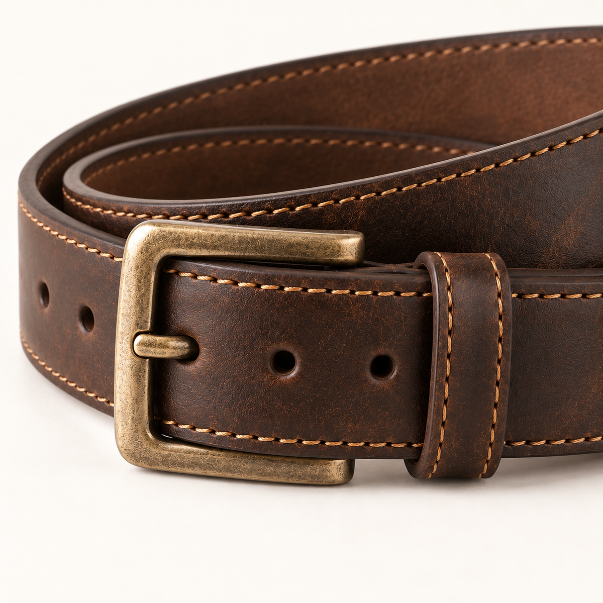 Vantoro vintage dark brown leather belt – view 5